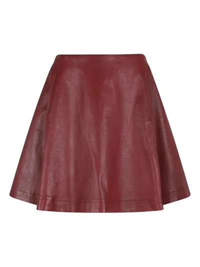 Stouls Arielle Leather Skirt In Burgundy