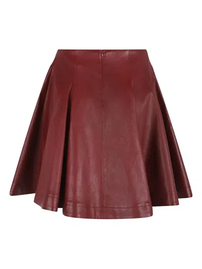 Stouls Arielle Leather Skirt In Burgundy