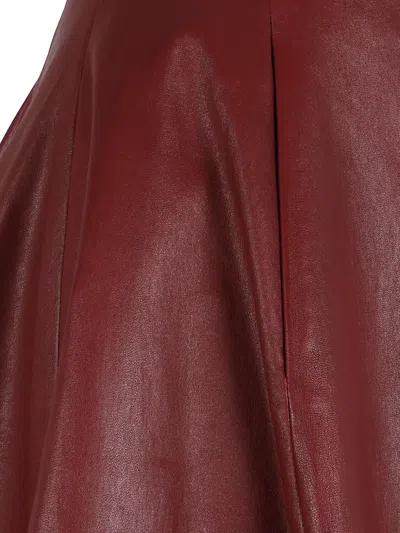 Stouls Arielle Leather Skirt In Burgundy