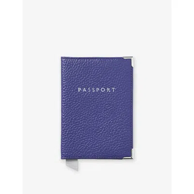 Aspinal Of London Cobaltblue Plain Leather Passport Cover In Blue