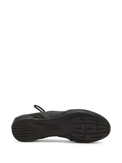 Diesel Lace-up Ballet Flats In Black