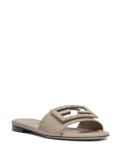 Fendi Ff-motif Sandals In Neutral