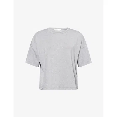 Barefoot Dreams Womens Dark Heather Gray Short-sleeve Boxy Jersey T-shirt In Gray