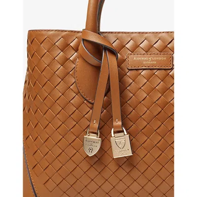 Aspinal Of London Womens Tan Midi London Leather Tote Bag In Brown