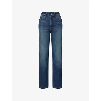 Good American Womens Indigo1147 True Straight-leg Denim Jeans In Blue