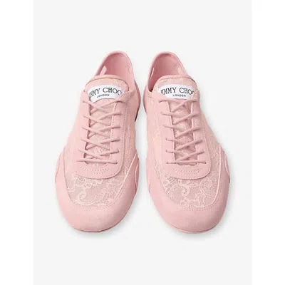 Jimmy Choo Sunny Floral Lace And Suede Trainers In Multi