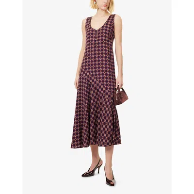 Dries Van Noten Womens Auber Sleeveless Printed Woven Midi Dress In Multi