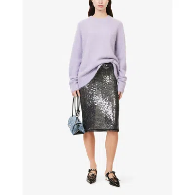 Samsoe & Samsoe Womens Wisteria Sajeanne Round-neck Stretch-wool Blend Jumper Xs In Purple