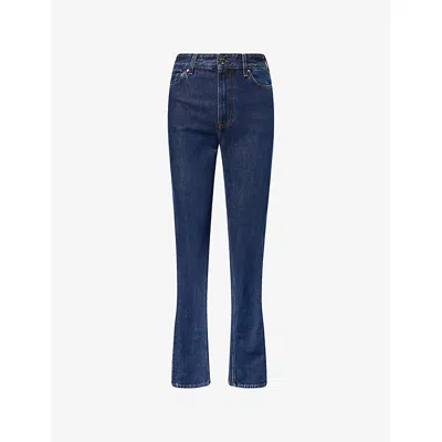 Totême Womens Indigo Straight-leg High-rise Denim Jeans In Blue
