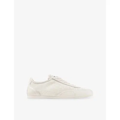 Jimmy Choo Sunny Leather-trimmed Lace Sneakers In White