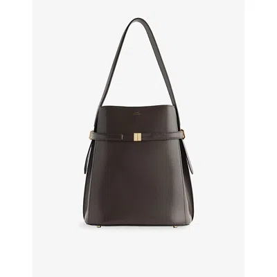 Totême Womens Bark Belted Leather Bucket Bag In Brown