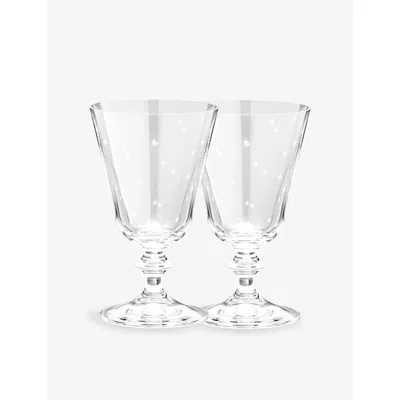 Anna + Nina White Starry Eve Short Wine Glass Set Of Two 15cm In White