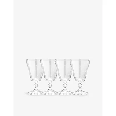 Anna + Nina White Starry Eve Short Wine Glass Set Of Two 15cm In White