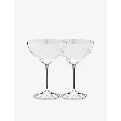 Anna + Nina White Starry Eve Cocktail Glass Set Of Two 12.5cm In White