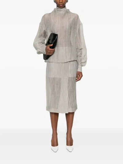 The Garment Delfi Ruffled Blouse In Gray