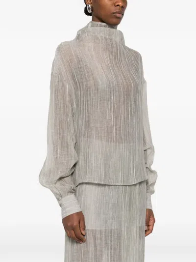 The Garment Delfi Ruffled Blouse In Gray