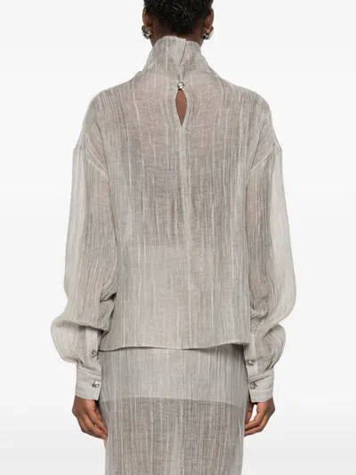 The Garment Delfi Ruffled Blouse In Gray