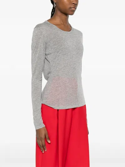 Anine Bing Sylvie Long-sleeve T-shirt In Gray