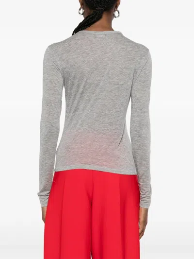 Anine Bing Sylvie Long-sleeve T-shirt In Gray