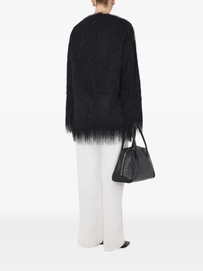Loulou De Saison Filipo Fringed Button Coat In Black