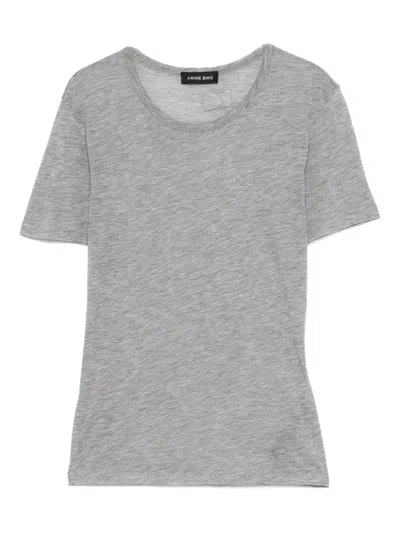 Anine Bing Sylvie Short-sleeve Crew Neck T-shirt In Gray