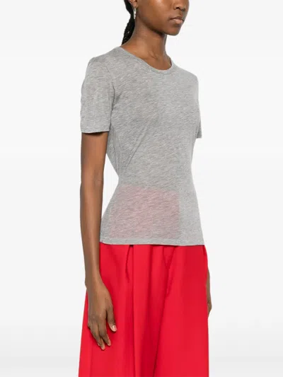 Anine Bing Sylvie Short-sleeve Crew Neck T-shirt In Gray