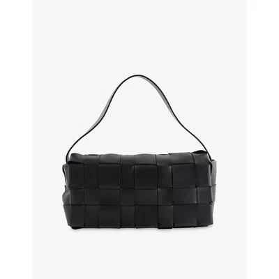 St.agni Womens Black Envelope Mini Leather Tote Bag In Black