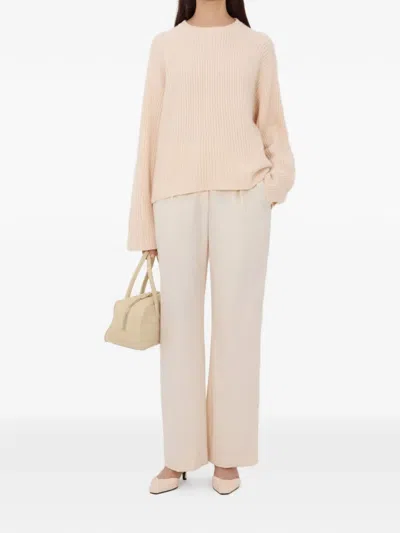 Loulou De Saison Axel Lds Ribbed Flared Knitwear In Pink