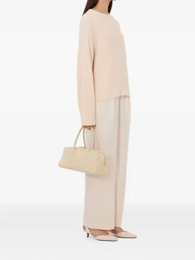 Loulou De Saison Axel Lds Ribbed Flared Knitwear In Pink