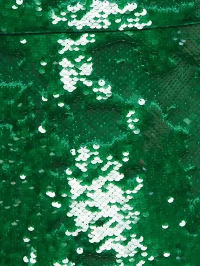 Pre-owned Ganni Twisted Sleeves Mini Dress In Green