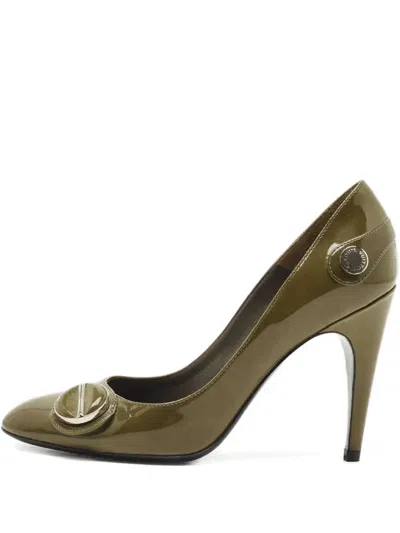 Pre-owned Louis Vuitton Almond-toe Leather Pumps In Green