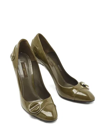 Pre-owned Louis Vuitton Almond-toe Leather Pumps In Green