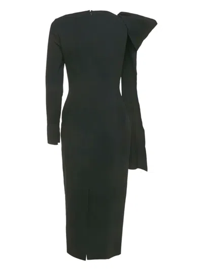 Pre-owned Roksanda Margarida Crepe Midi Dress In Black
