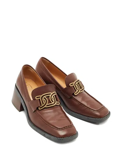 Pre-owned Tod's Kate Leather Loafers In Brown