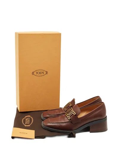 Pre-owned Tod's Kate Leather Loafers In Brown
