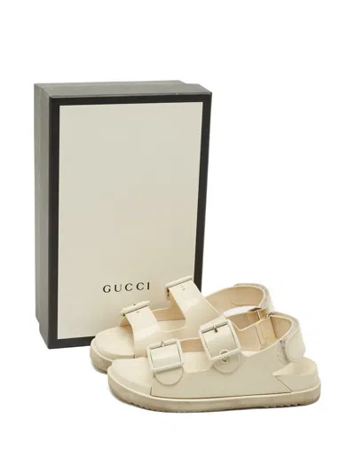 Pre-owned Gucci Double G Buckle Sandals In Neutral