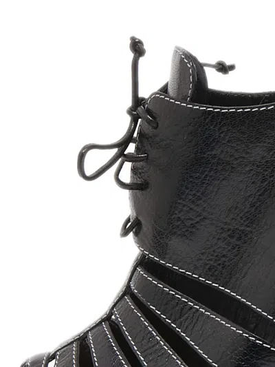 Pre-owned Giuseppe Zanotti Vintage 120mm Cut-out Heeled Booties In Black