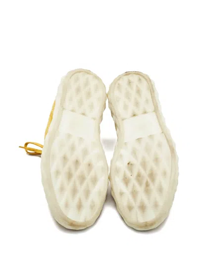 Pre-owned Jimmy Choo Diamond Suede Sneakers In Yellow