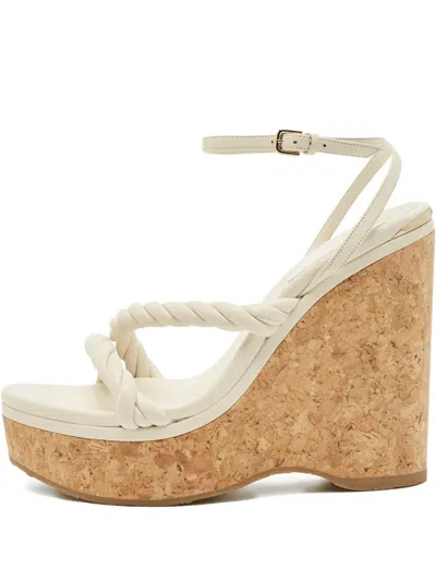 Pre-owned Jimmy Choo Diosa Wedge Sandals In Neutral
