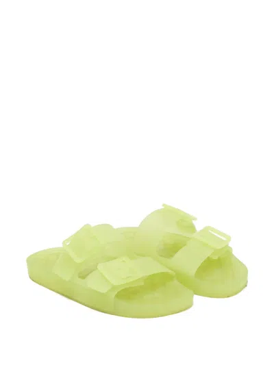 Pre-owned Balenciaga Mallorca Buckled Slides In Green