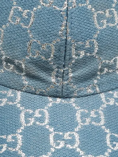 Pre-owned Gucci Gg-pattern Baseball Cap In Blue