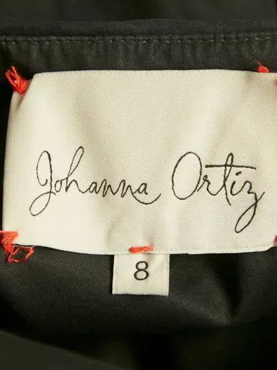 Pre-owned Johanna Ortiz Ruffled One-shoulder Top In Black