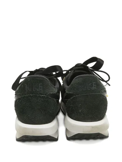 Pre-owned Sacai Suede Lace-up Sneakers In Black