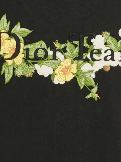Pre-owned Dior Embroidered Cotton T-shirt In Black