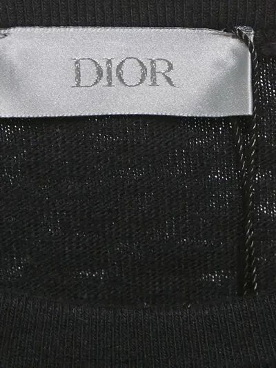 Pre-owned Dior Embroidered Cotton T-shirt In Black