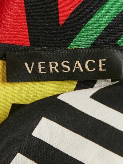 Pre-owned Versace Printed-detail Round-neck Top In Black