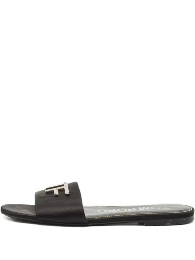 Pre-owned Tom Ford Logo-detail Sandals In Black
