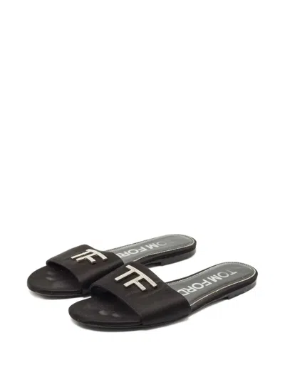 Pre-owned Tom Ford Logo-detail Sandals In Black