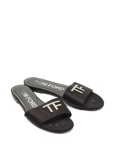 Pre-owned Tom Ford Logo-detail Sandals In Black