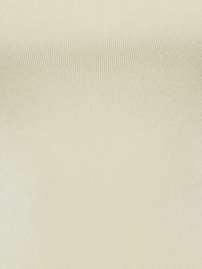 Pre-owned Gucci Leather-trimmed Knitted Top In Neutral